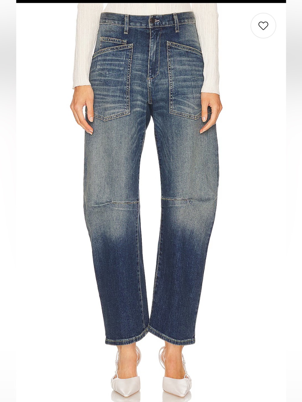 Nili Lotan "Shon" Barrel Leg Jeans in Classic Wash - Size 27